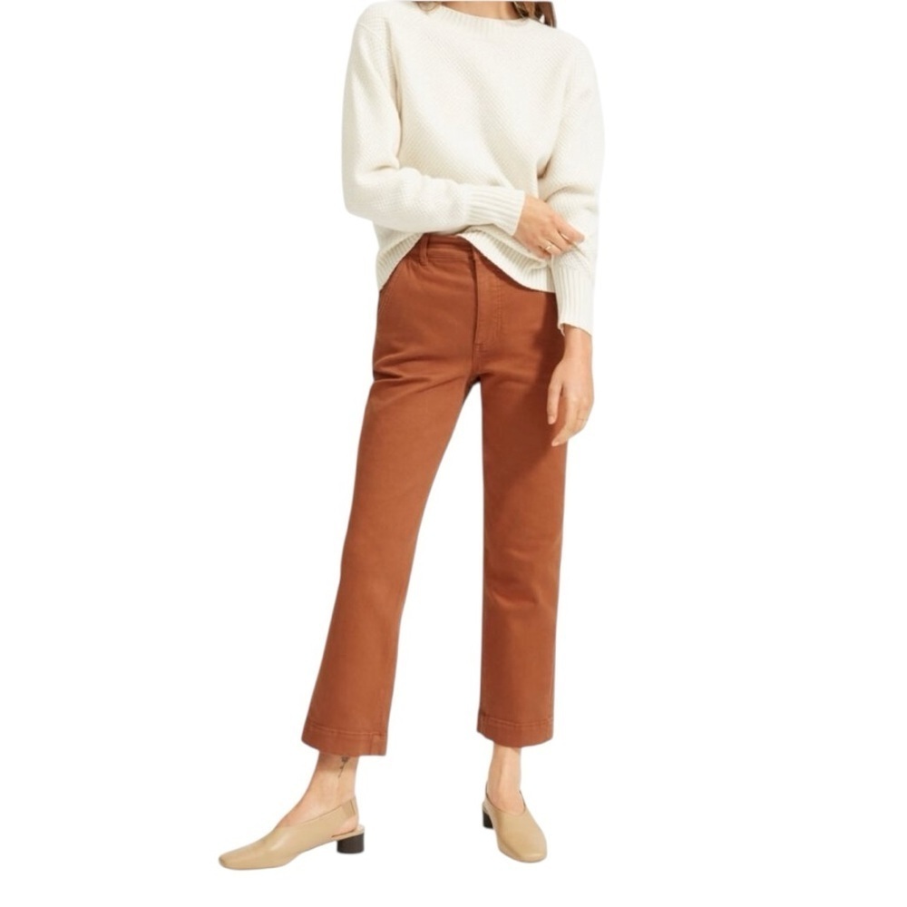 Everlane The Straight Leg Crop Rust Pant Size 12 #1919